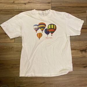 Vintage Anvil Graphic T Shirt Hot Air Balloons New York Men's Size XL - 1990's
